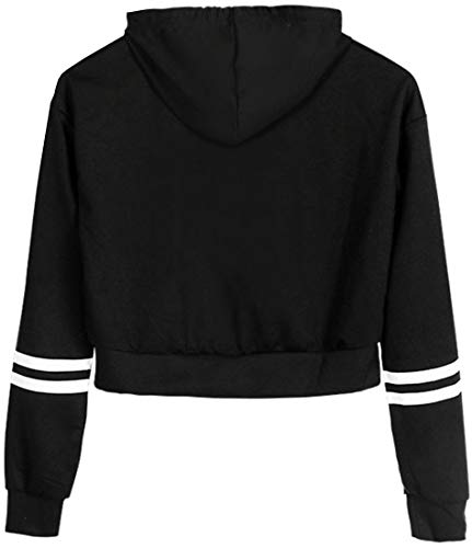 FLYCHEN Niña Sudaderas con Capucha Stranger Things Season 3 Sudadera Casual con Capucha y Top Deportivo Casual Chicas Hoodies (Negro 14449, S)