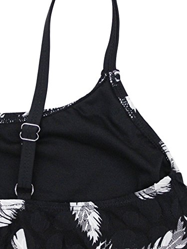FLYILY Tankini baño de Malla para Mujer Conjunto de Dos Piezas Bikini de Cintura Alta Tallas Grandes(Feather,XXL)
