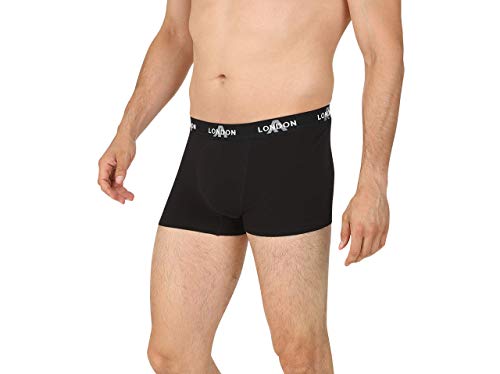 FM London Fitted Boxer, Negro (Black 01), X-Large (Pack de 8) para Hombre