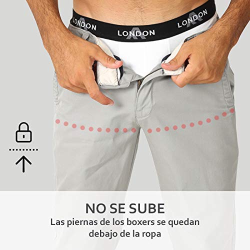 FM London Fitted Boxer, Negro (Black 01), X-Large (Pack de 8) para Hombre