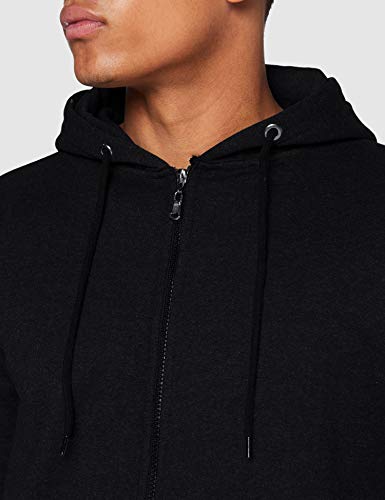 FM London Hyfresh Zipped Capucha, Negro (Black 01), X-Large para Hombre