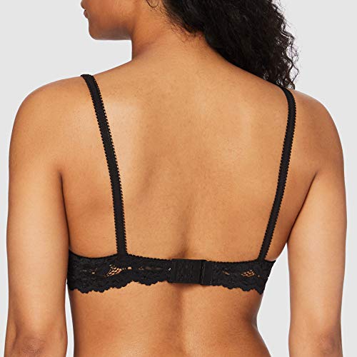 FM London Padded Lace Sujetador con Push-up, Negro, 95F para Mujer