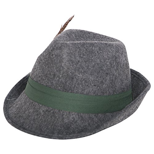 Folat B.V. Sombrero de lana tirolesa con pluma, sombrero de lana trilby