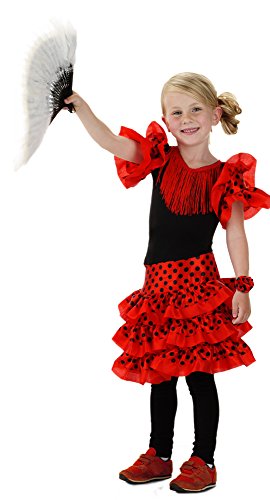 Folat - Vestido flamenco español para niñas - Talla: M