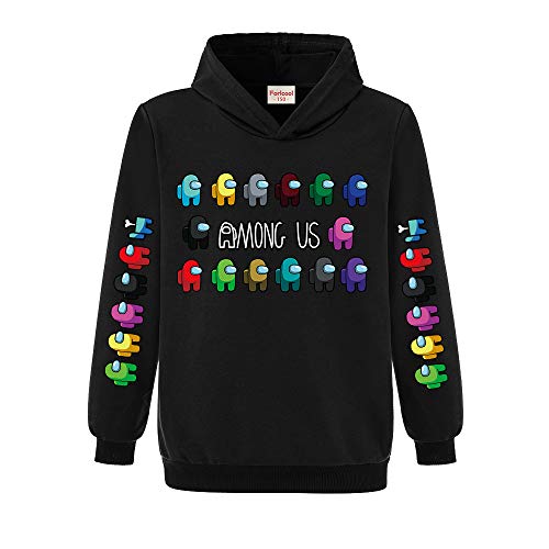 Forlcool Among Us Niños Sudadera con Capucha Niño Niña Sudadera Top De Algodón (style1,9-10 años)