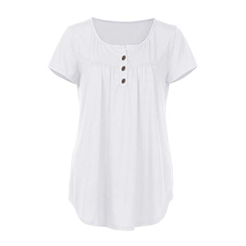 Fossen Camisetas Mujer Baratas Blusas Mujer Tallas Grandes en Ofertas Blusas de Mujer Elegantes con Encaje de Fiesta de Moda 2017 (XXL, Blanco)