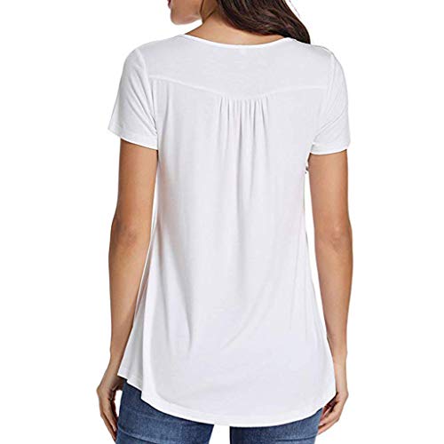 Fossen Camisetas Mujer Baratas Blusas Mujer Tallas Grandes en Ofertas Blusas de Mujer Elegantes con Encaje de Fiesta de Moda 2017 (XXL, Blanco)