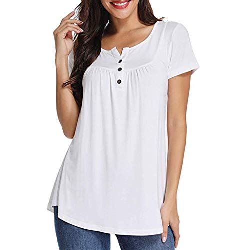 Fossen Camisetas Mujer Baratas Blusas Mujer Tallas Grandes en Ofertas Blusas de Mujer Elegantes con Encaje de Fiesta de Moda 2017 (XXL, Blanco)