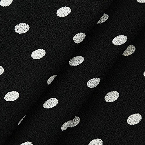 Fossen Mujer Blusas de Manga Larga Volantes Trompeta Punto de Ola Camisetas de Baratas y Oferta Gasa Camisa de Mujer Elegantes de Fiesta (XL, Negro)