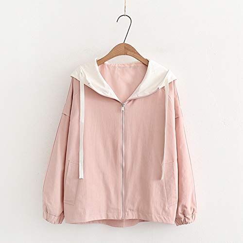 Fossen MuRope Chaquetas de Mujer Deportivas de Manga Larga de Color Block - Abrigo Mujer Invierno con Cremallera Fino Barato - Sudaderas Mujer Tumblr con Capucha Casual