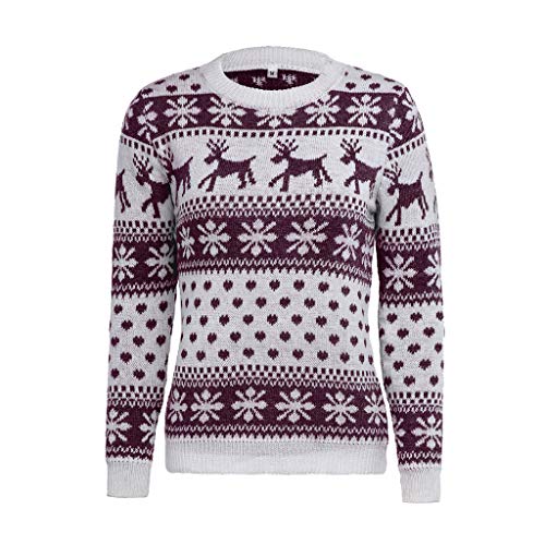 Fossen MuRope Sudadera Navidad Mujer con Capucha Invierno - Jersey Suéter de Navidad para Mujer Impresión de Alces - Vestido Hoodies Largas Chica Larga