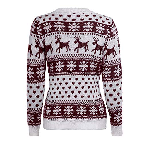 Fossen MuRope Sudadera Navidad Mujer con Capucha Invierno - Jersey Suéter de Navidad para Mujer Impresión de Alces - Vestido Hoodies Largas Chica Larga