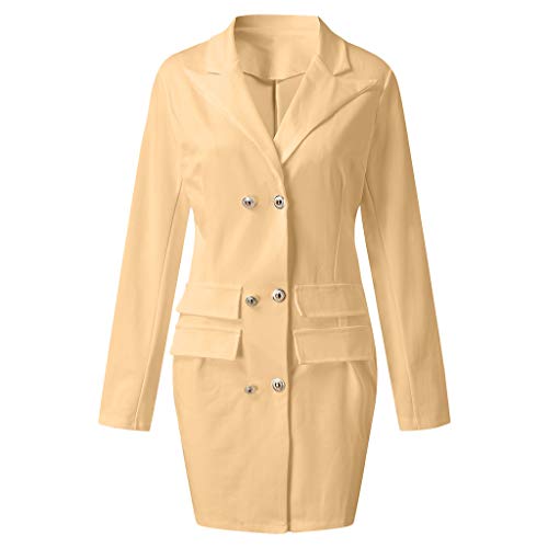 Fossen MuRope Vestidos Mujer Invierno Fiesta con Botones de Doble Fila - Vestidos de Fiesta Mujer Cortos Elegantes para Boda Barato, Dress Falda Juveniles Invierno 2019 Corto Midi Tallas Grandes