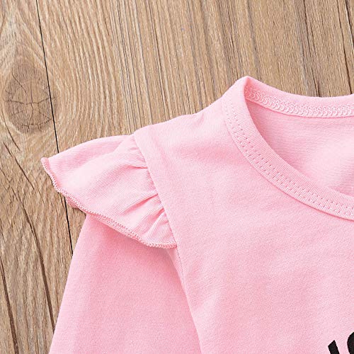 Fossen Ropa Bebe Niñas Camisetas de Manga Larga y Pantalones con Cintas de Pelo Recien Nacido Niñas Ropa Otoño/Invierno (3 Piezas) (6 Meses, You Make ME)