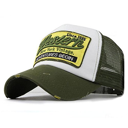 Fossen Verano Vintage Sombrero con Viseras Western Malla Gorras Beisbol para Hombres Mujeres (Verde)