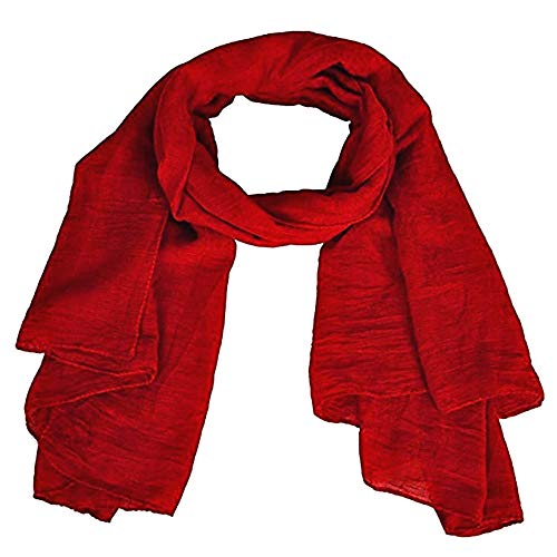 Foulard mujer - color liso - pashmina mujer - color rojo - 175 x 45 cm de ancho - acetato de algodón - idea de regalo de cumpleaños