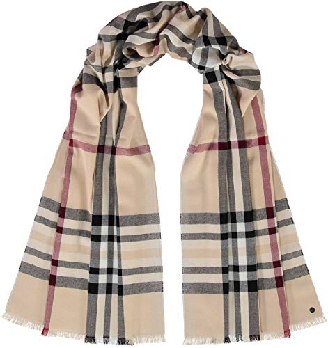 FRAAS Bufanda Ligera de cuadros de gran tamaño para mujer hombre - Made in Germany - Cálido Estola Unisex - Envoltura esencial para la Transición Primavera/Verano y Otoño/Invierno