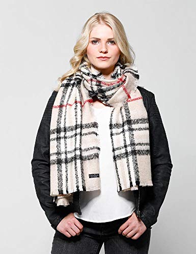 FRAAS pañuelo de cachemir de cuadros para mujer - Made in Germany - Elegante Bufanda de cuadros - Elegante Bufanda de transición en tartán tradicional
