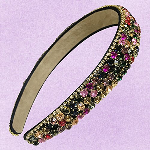 Frcolor Diadema Ancha Multicolor con Rhinestone Diadema de Fiesta (color mezclado)