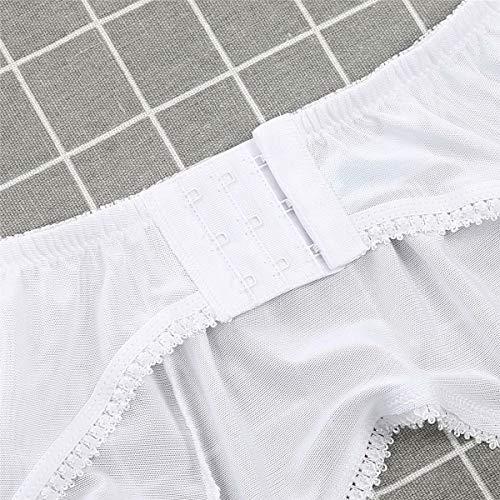 Frecoccialo Perspectiva de Las Mujeres Ligueros con 6 Correas Ajustables Elástico para Ligas Lencería Medias Altas,Negro,Rojo, Blanco