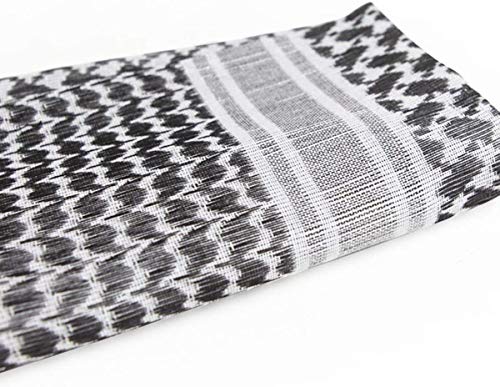 FREE SOLDIER Bufanda Militar Shemagh Tactical Desert Keffiyeh Bufanda de Cuello con Cabeza Bufanda árabe con Borla 43x43 Pulgadas,Blanco