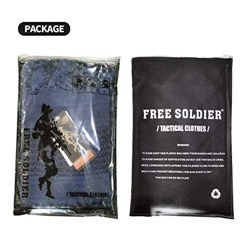 FREE SOLDIER Bufanda Militar Shemagh Tactical Desert Keffiyeh Bufanda de Cuello con Cabeza Bufanda árabe con Borla 43x43 Pulgadas,Blanco