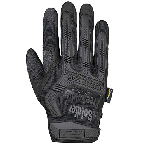 FREE SOLDIER Guantes de Moto para Hombre Verano Guantes Tácticos Militares Ideal para Motocross Ciclismo Airsoft Combate Alpinismo Guantes Dedo Lleno Negro M