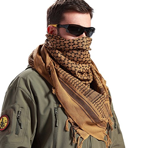 FREE SOLDIER Militar táctica Shemagh Desierto Keffiyeh Bufanda Wrap para Hombres y Mujeres(Marrón)