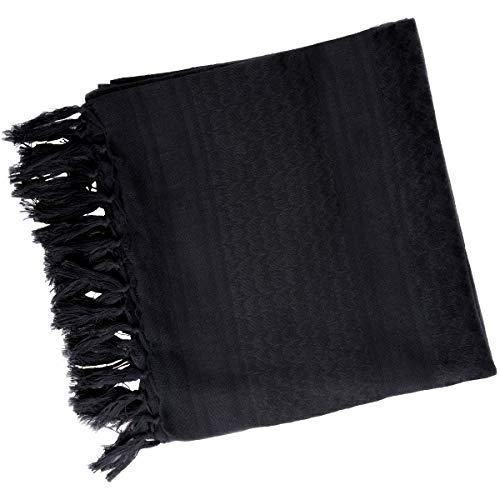 FREE SOLDIER Militar táctica Shemagh Desierto Keffiyeh Bufanda Wrap para Hombres y Mujeres(Negro)