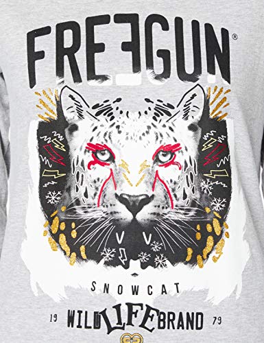 Freegun AF.FGWIL.PL.MZ Juego de Pijama, Gris Chine/Imprime, XL para Mujer