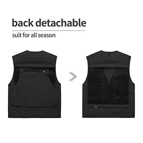 Freiesoldaten de Los Hombres Al Aire Libre Chaleco de Pesca Chaleco Transpirable Casual con Bolsillo Múltiple