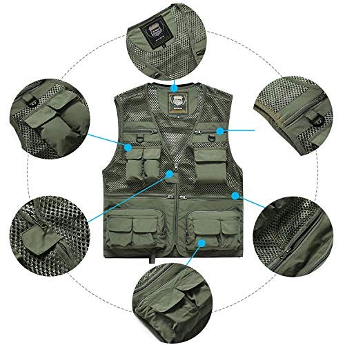 Freiesoldaten de Los Hombres Al Aire Libre Multi Bolsillos Chaleco Ahuecar Cámping Pescar Chaleco de Fotografía Casual Desgastar