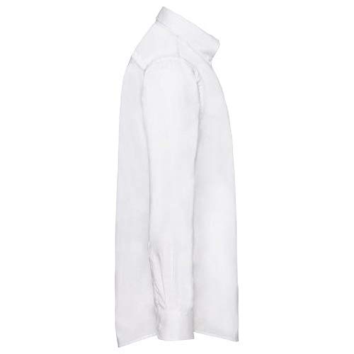 Fruit of the Loom Long Sleeve Oxford Shirt Camisa, Blanco (White), Medium para Hombre