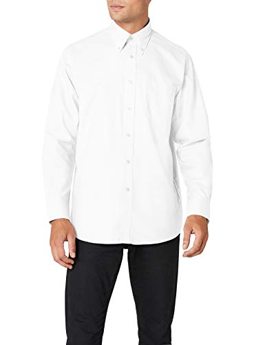Fruit of the Loom Oxford - Camisa Hombre, Blanco (Weiß - Weiß), Medium