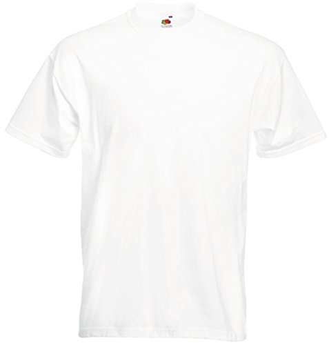 Fruit of the Loom Premium Tee Single, Camiseta manga corta para Hombre, Blanco (Bianco 2), Large