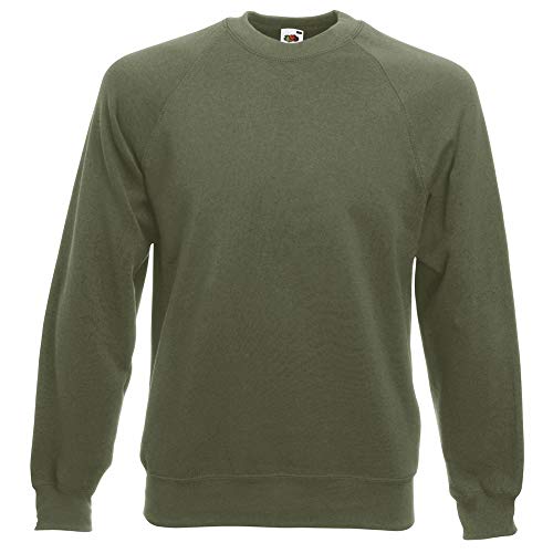 Fruit of the Loom Raglan Sudadera para hombre Verde L