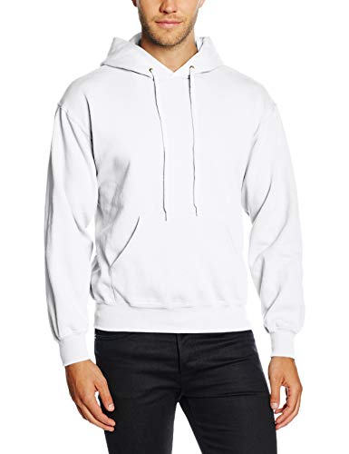 Fruit of the Loom SS026M, Sudadera con capucha y cremallera Para Hombre, Blanco (White), Small