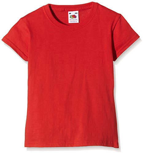 Fruit of the Loom SS079B, Camiseta Para Niños, Rojo (Red), 9/11 Años
