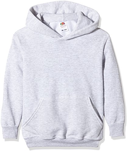 Fruit of the Loom - Sudadera clásica con capucha para niños, unisex, sin cremallera Gris gris 14 años