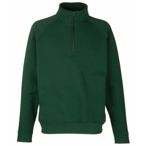 Fruit of the Loom - Sudadera con Cuello con Cremallera Hombre Caballero (Mediana (M)/Verde Botella)