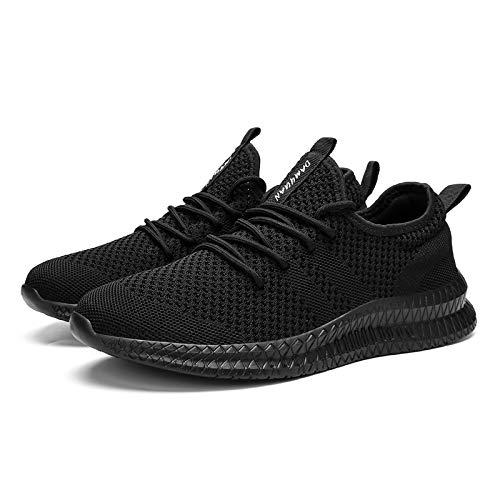 FUJEAK Zapatillas de correr para mujer, para caminar, gimnasio, gimnasio, deporte, correr, tenis, tiempo libre, a la moda, ligeras, transpirables, con deslizamiento., color Negro, talla 42 EU