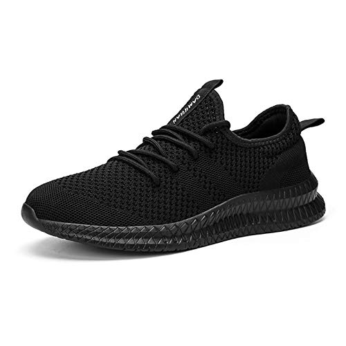 FUJEAK Zapatillas de correr para mujer, para caminar, gimnasio, gimnasio, deporte, correr, tenis, tiempo libre, a la moda, ligeras, transpirables, con deslizamiento., color Negro, talla 42 EU