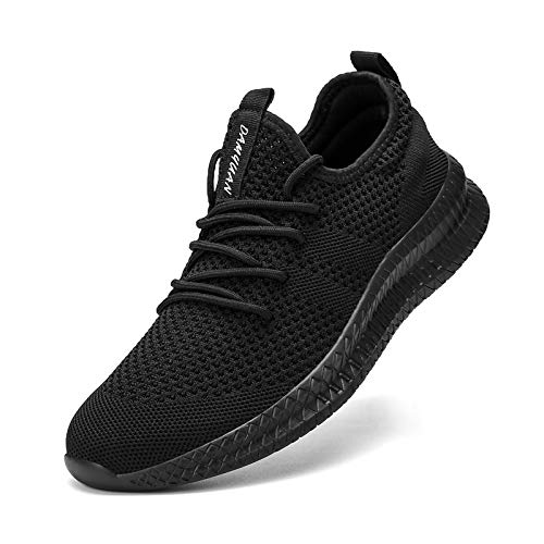 FUJEAK Zapatillas de correr para mujer, para caminar, gimnasio, gimnasio, deporte, correr, tenis, tiempo libre, a la moda, ligeras, transpirables, con deslizamiento., color Negro, talla 42 EU