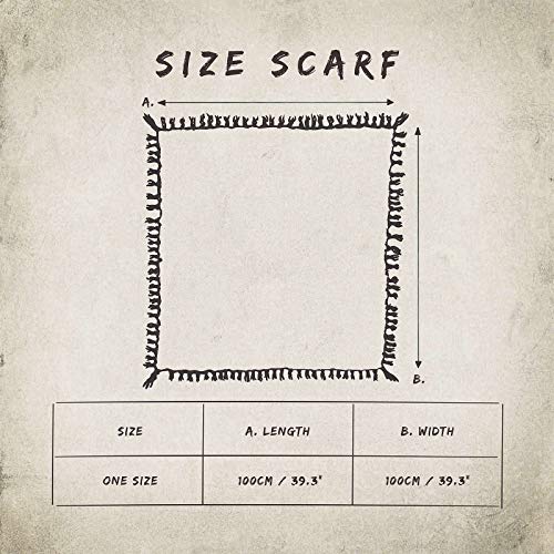 Fular de Freak Scene, estilo palestino, color blanco, 101,6 x 101,6 cm, 100 % algodón, varios colores