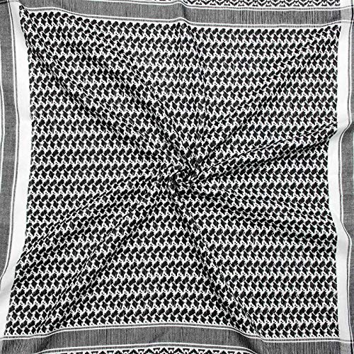 Fular de Freak Scene, estilo palestino, color blanco, 101,6 x 101,6 cm, 100 % algodón, varios colores