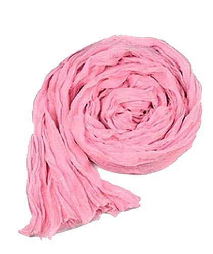 Fular para mujer - color liso - pashmina para mujer - rosa - 175 x 45 cm de ancho - algodón de acetato - Idea de regalo de cumpleaños