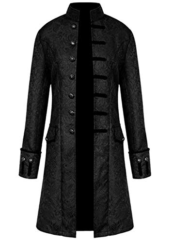 FuliMall Hombre Primavera y Otoño Abrigo, Chaqueta para Hombre, Cálido Botón Cortavientos de gabán Largo Outwear Abrigo Elegante Abrigos Retro