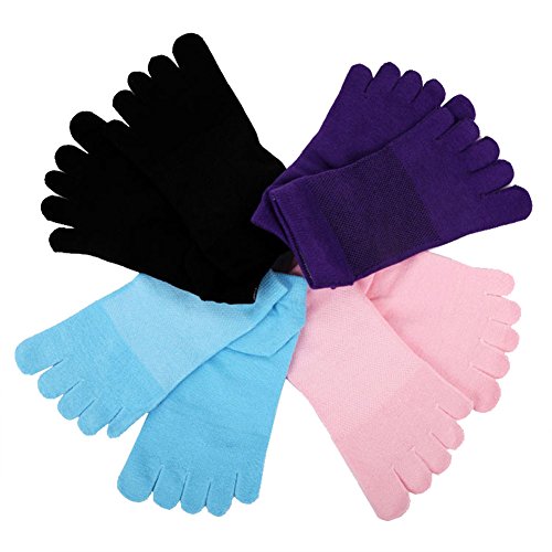 FULLANT 4 pares de calcetines de malla Meias casuales para correr con cinco dedos