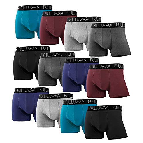 Fullluwaa Bóxer (Pack de 12) Hombre Algodón Calzoncillos-M