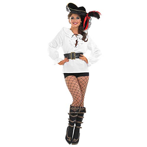 Fun Shack Blanca Camisa Pirata Blanca Disfraz para Mujeres - S